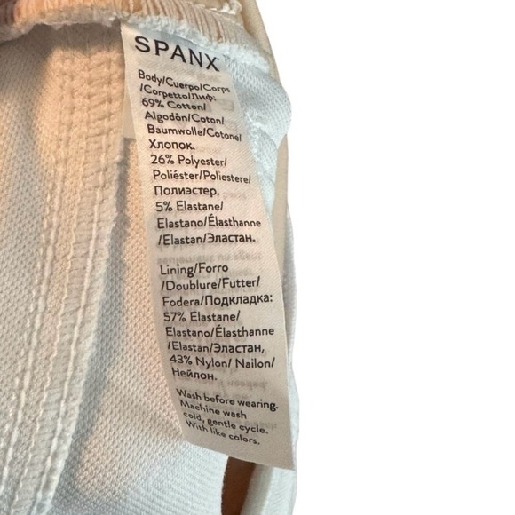 Spanx Large White Pull On Cotton/Polyester/Elastane Jeans w Faux Front Pockets - Picture 8 of 8